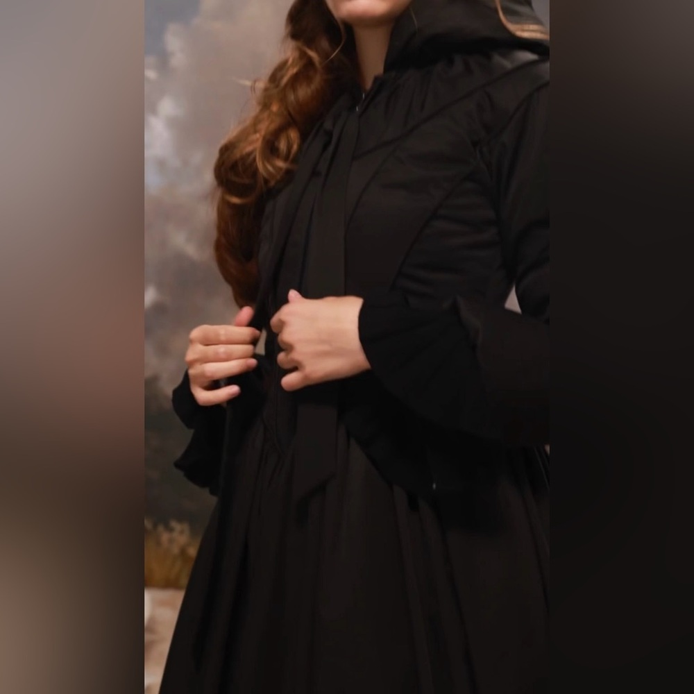 Lace Made Black&White Warrior Down Coat Black Small NWT - Picture 4 of 12